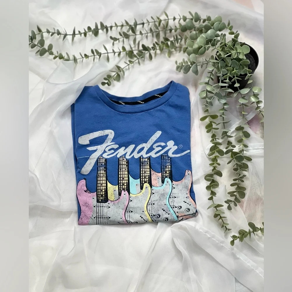 Fender Multicolored Crewneck Tee Shirt Size 12/14 or Junior Size Small - Picture 5 of 7